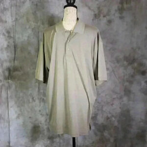 IZOD Golf Shirt size XL - Beige/Brown 3 button collared